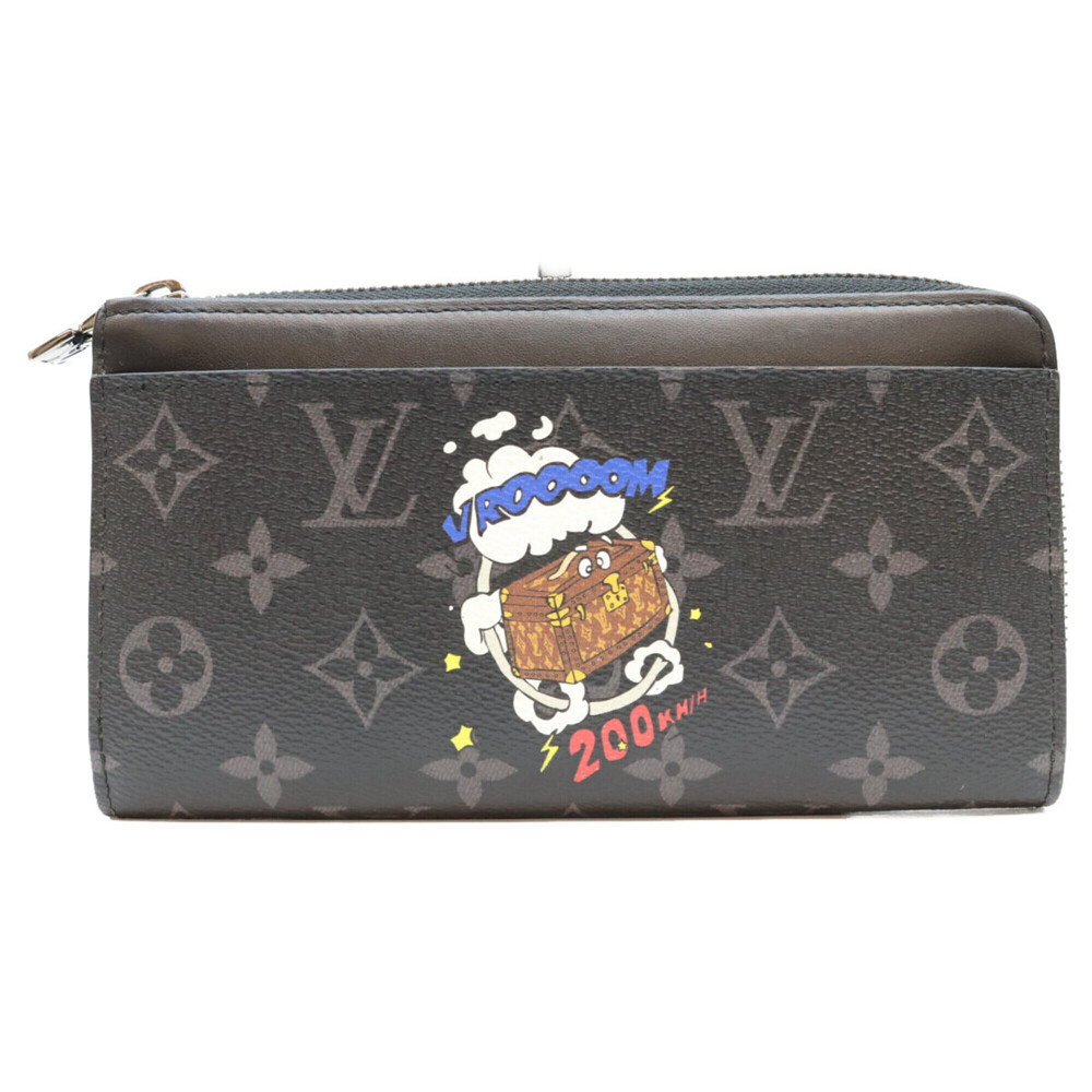 LOUIS VUITTON M80994 Black Monogram Eclipse Zippy Dragonne Long Wallet (with ...